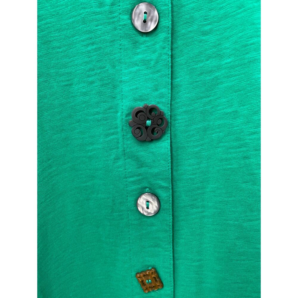 Soft Surroundings Danielle Solid Green Button Dre… - image 5